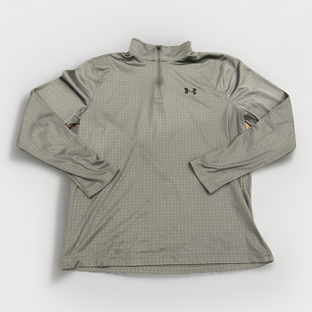 Under Armour Men's Size L Pullover Sweater Quarter Zip Loose Heatgear Gym Run Po
